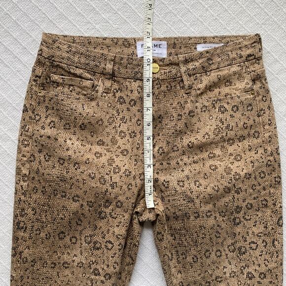FRAME Le Crop Mini Boot Snake Print Jeans in Vanilla Multi Size 28 - Picture 13 of 14